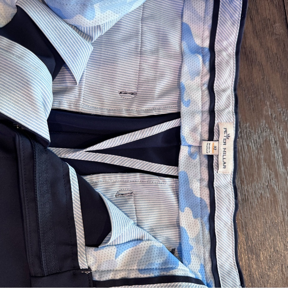Peter Millar Blue and White Athletic Shorts